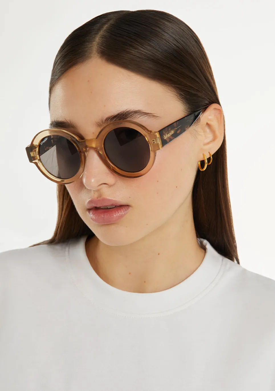 D.Franklin 913 Amber / Smoke|Damen Runde Sonnenbrillen