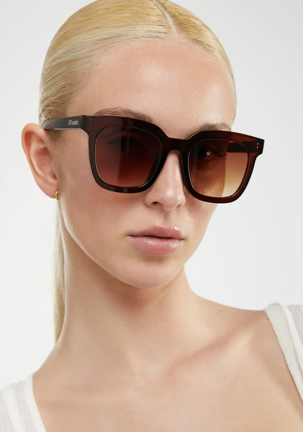 D.Franklin 993 Crystal Brown/Grad Brown|Damen Cat Eye Sonnenbrillen