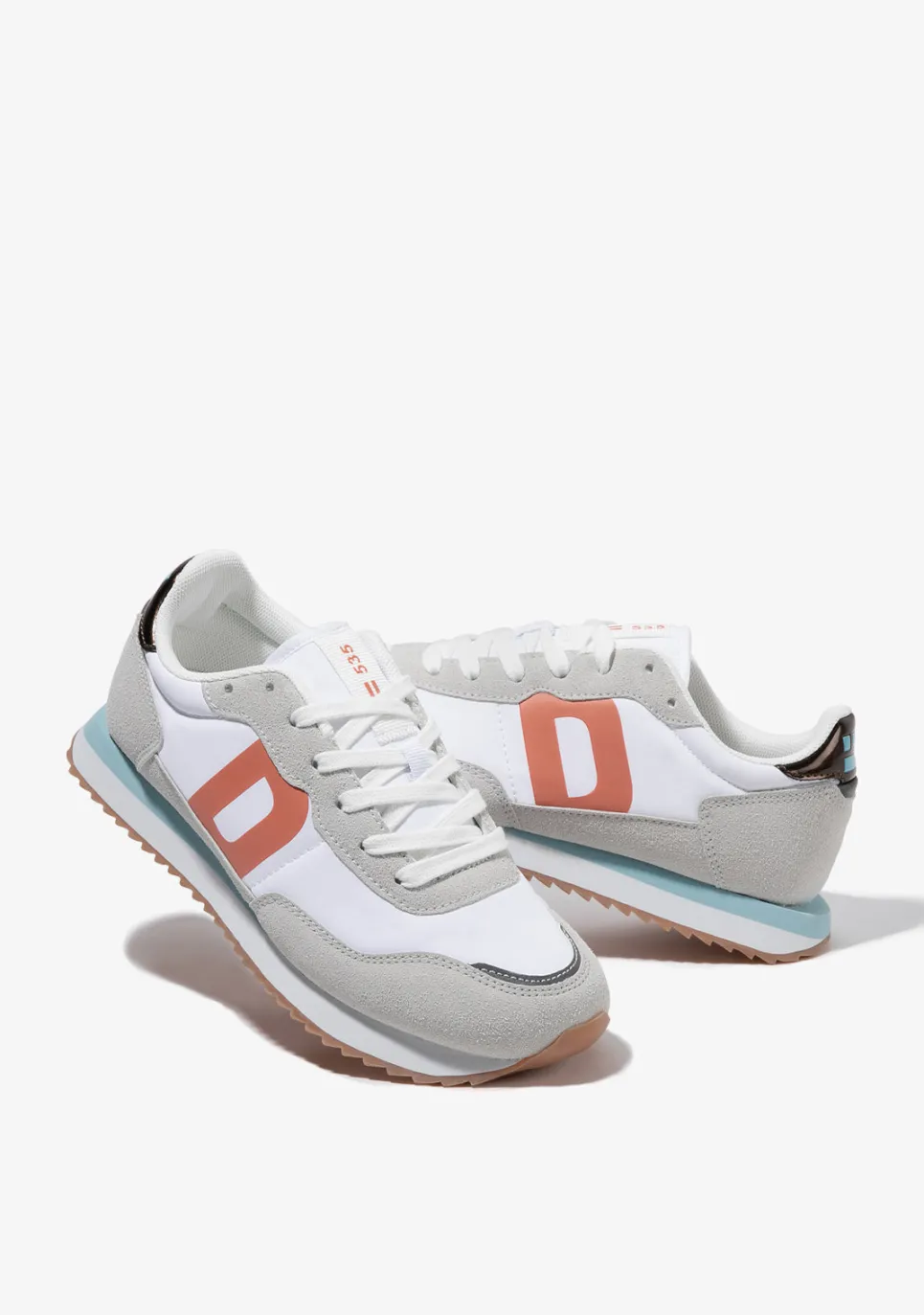 D.Franklin 535 Nylon White / Pastel Blue|Damen Sneakers