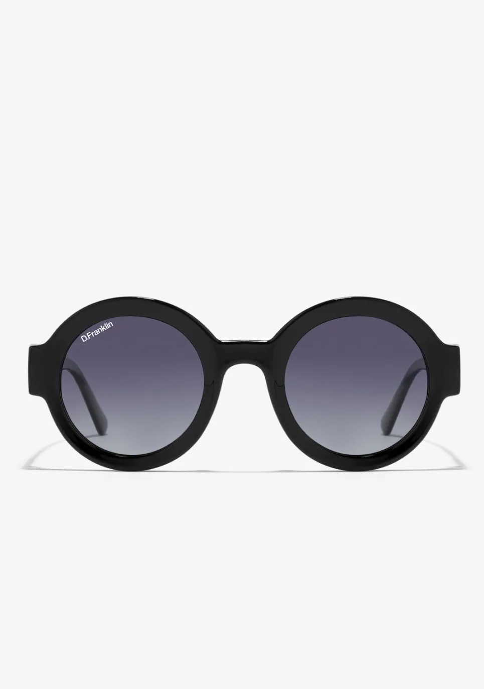 D.Franklin 913 Shiny Black / Gradient Smoke|Damen Runde Sonnenbrillen|Polarisierte Sonnenbrillen