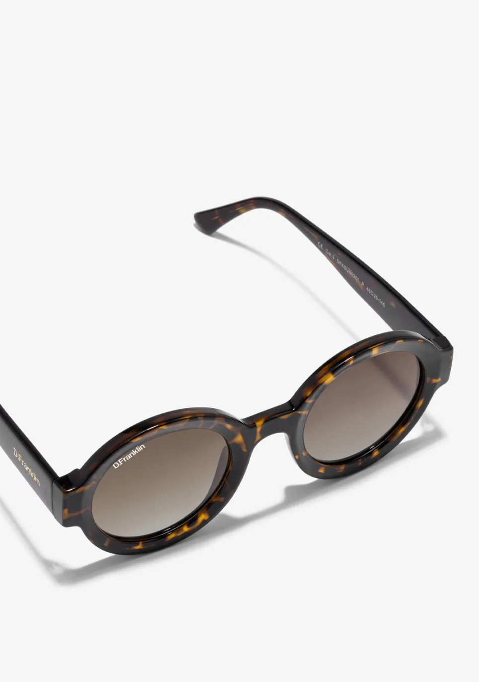 D.Franklin 913 Shiny Demi / Gradient Brown|Damen Runde Sonnenbrillen|Polarisierte Sonnenbrillen