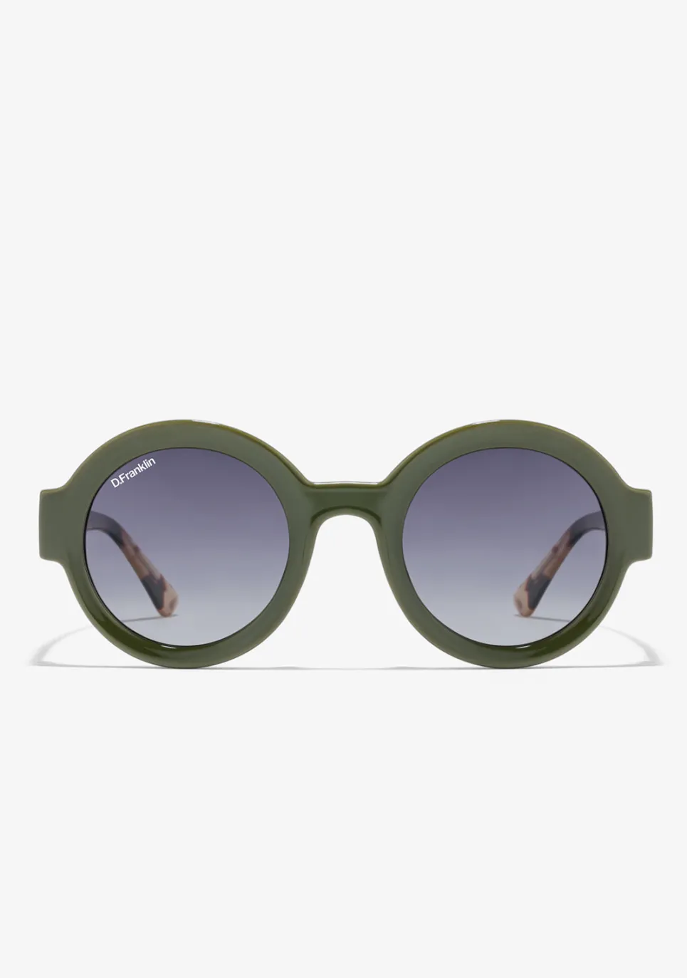 D.Franklin 913 Shiny Green / Gradient Smoke|Damen Runde Sonnenbrillen|Polarisierte Sonnenbrillen
