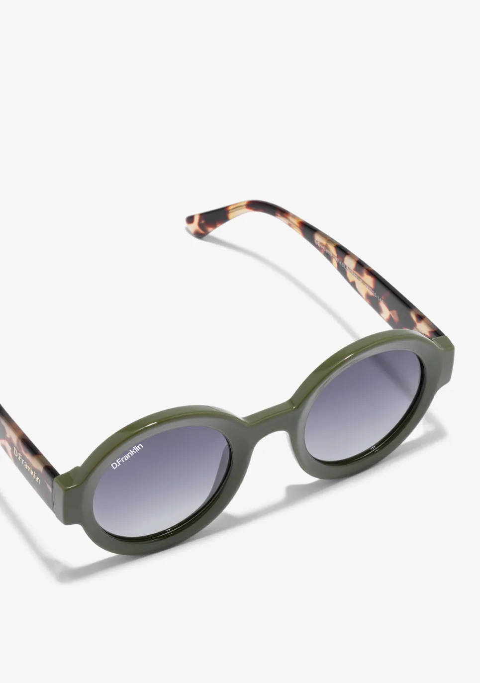 D.Franklin 913 Shiny Green / Gradient Smoke|Damen Runde Sonnenbrillen|Polarisierte Sonnenbrillen