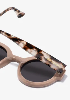 D.Franklin 913 Shiny Tan / Smoke|Damen Runde Sonnenbrillen