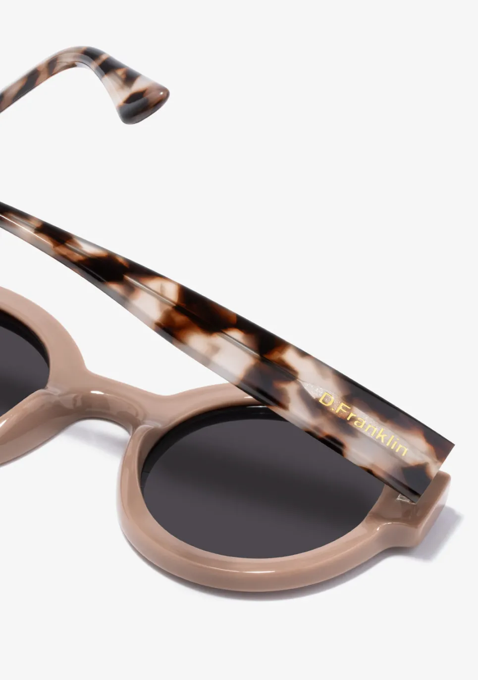 D.Franklin 913 Shiny Tan / Smoke|Damen Runde Sonnenbrillen