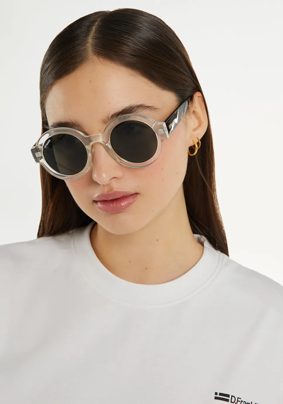 D.Franklin 913 Transparent / G15|Damen Runde Sonnenbrillen