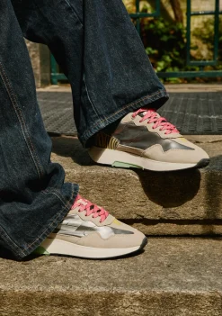 D.Franklin Active Flag Safari Pewter|Damen Sneakers
