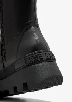 D.Franklin All Track Moto Black|Damen Plattform-Stiefel|Lässige Stiefel