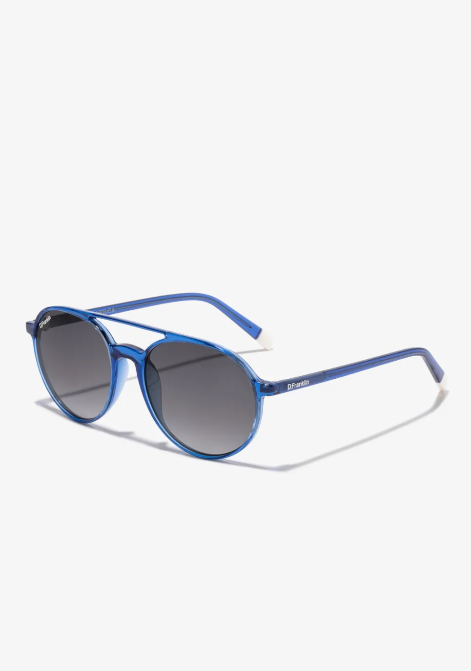 D.Franklin America Round Crystal Blue / Grad Blue|Damen Pilotenbrillen|Runde Sonnenbrillen