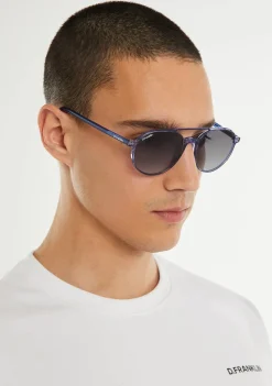 D.Franklin America Round Crystal Blue / Grad Blue|Damen Pilotenbrillen|Runde Sonnenbrillen