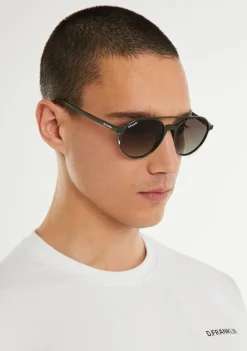 D.Franklin America Round Khaki / G15|Damen Pilotenbrillen|Runde Sonnenbrillen
