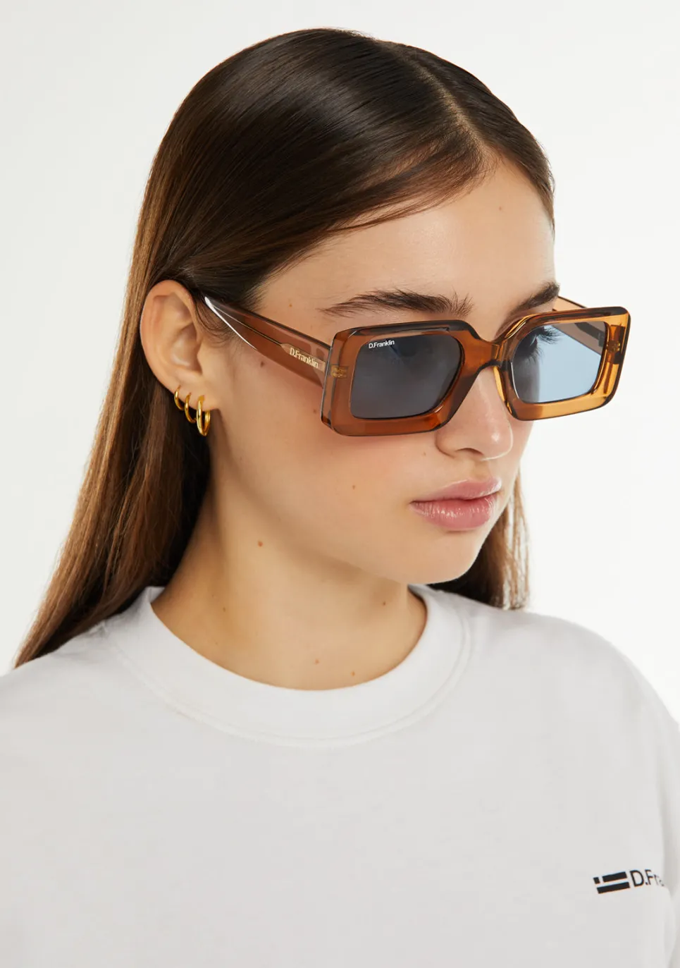 D.Franklin Bahamas Crystal Bronze / Sky|Damen Eckige Sonnenbrillen|Polarisierte Sonnenbrillen