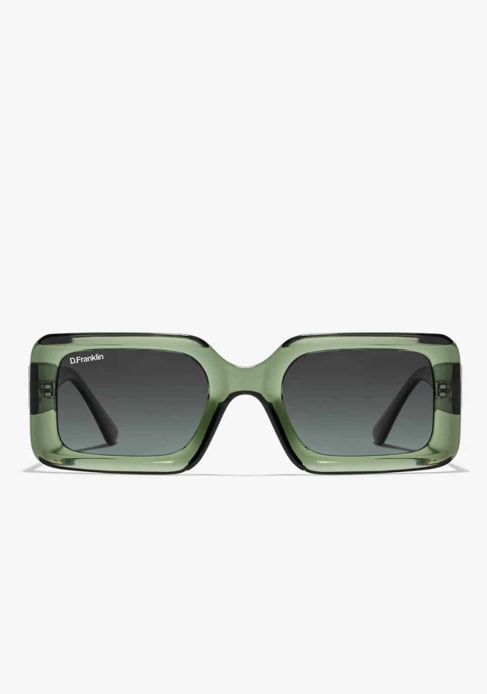 D.Franklin Bahamas Crystal Green / Smoke Green|Damen Eckige Sonnenbrillen|Polarisierte Sonnenbrillen
