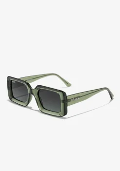 D.Franklin Bahamas Crystal Green / Smoke Green|Damen Eckige Sonnenbrillen|Polarisierte Sonnenbrillen