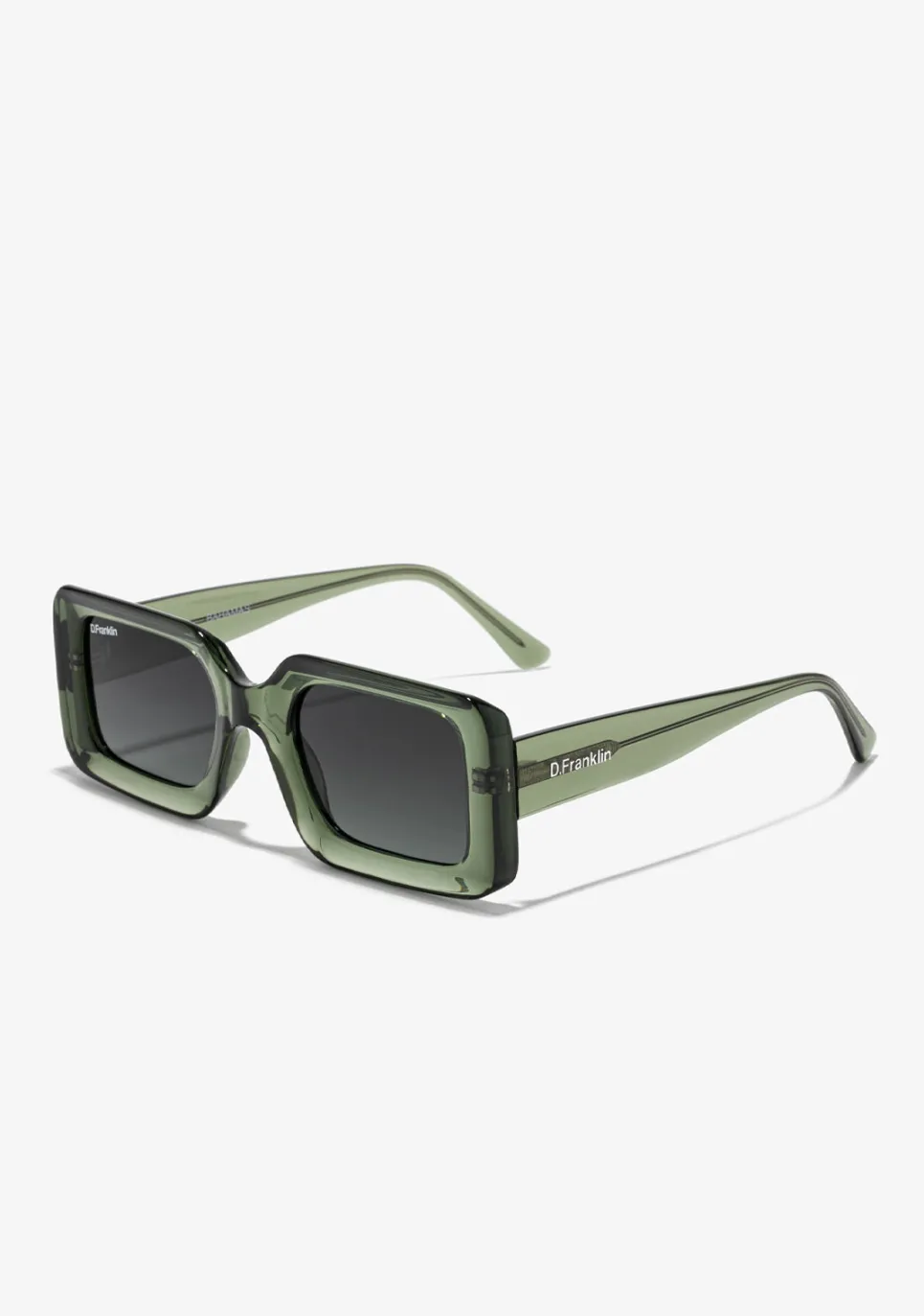 D.Franklin Bahamas Crystal Green / Smoke Green|Damen Eckige Sonnenbrillen|Polarisierte Sonnenbrillen