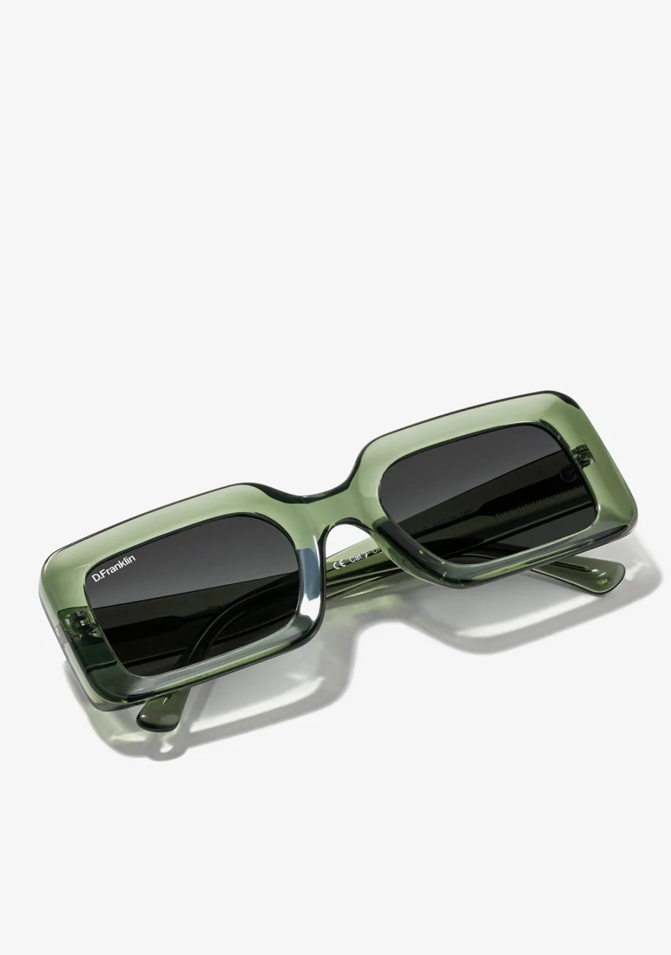 D.Franklin Bahamas Crystal Green / Smoke Green|Damen Eckige Sonnenbrillen|Polarisierte Sonnenbrillen
