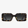 D.Franklin Bahamas Dark Grey / Grad Brown|Damen Polarisierte Sonnenbrillen|Eckige Sonnenbrillen