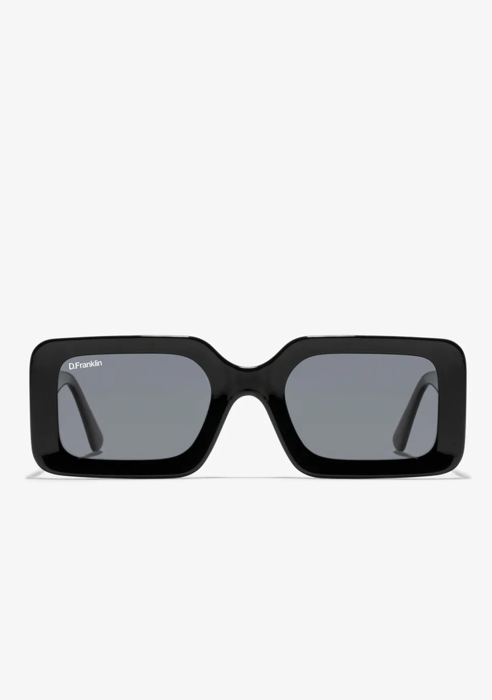 D.Franklin Bahamas Shiny Black / Smoke|Damen Eckige Sonnenbrillen|Polarisierte Sonnenbrillen