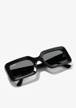 D.Franklin Bahamas Shiny Black / Smoke|Damen Eckige Sonnenbrillen|Polarisierte Sonnenbrillen