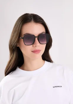 D.Franklin Banger Black / Gradient Smoke|Damen Eckige Sonnenbrillen