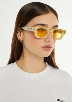 D.Franklin Bermuda White Stone / Yellow|Damen Polarisierte Sonnenbrillen|Polarisierte Sonnenbrillen