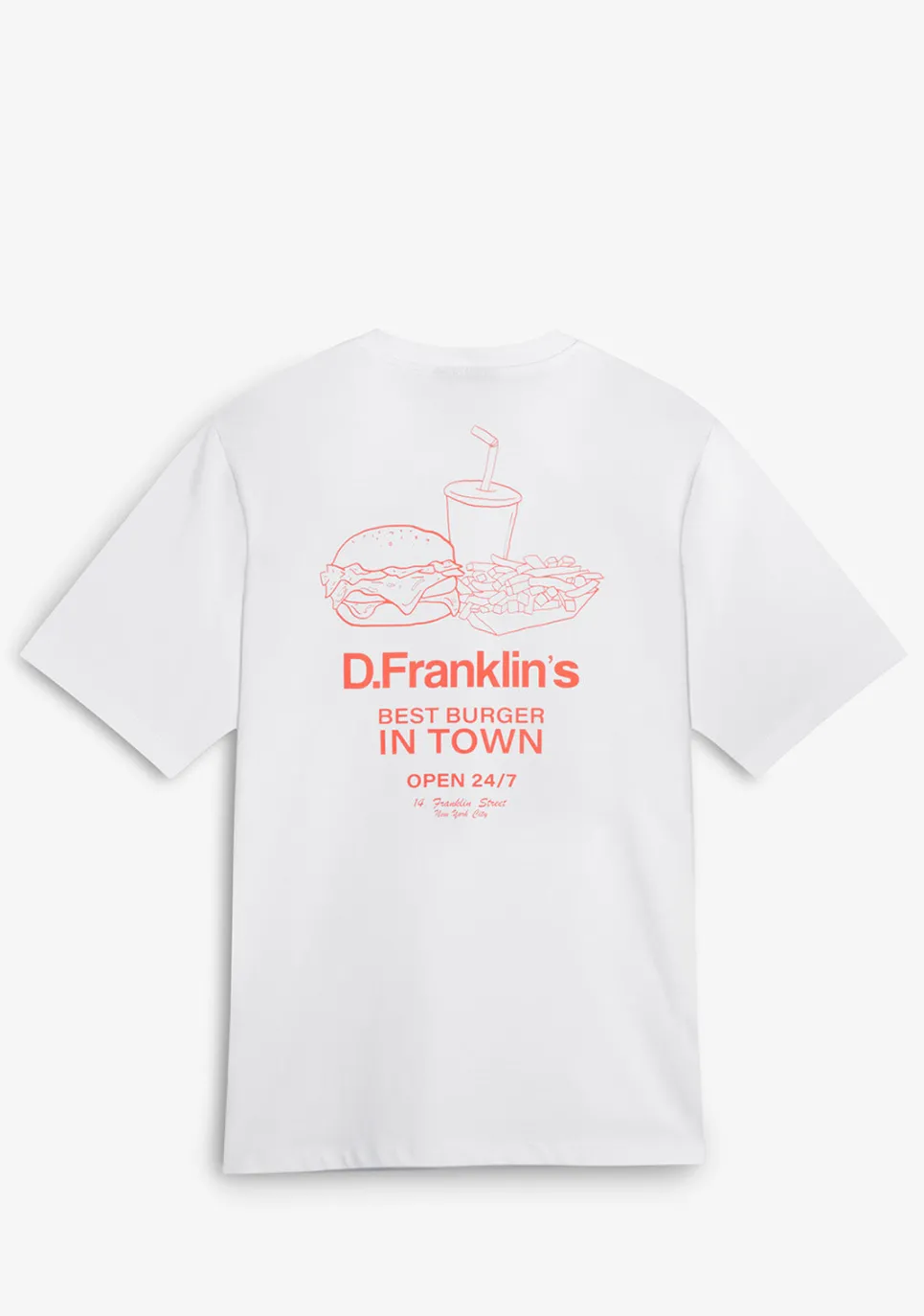 D.Franklin Best Burger T-Shirt White / Orange|Damen T-Shirts|T-Shirts
