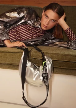 D.Franklin Bomb Round Shoulder Bag Silver|Damen Taschen