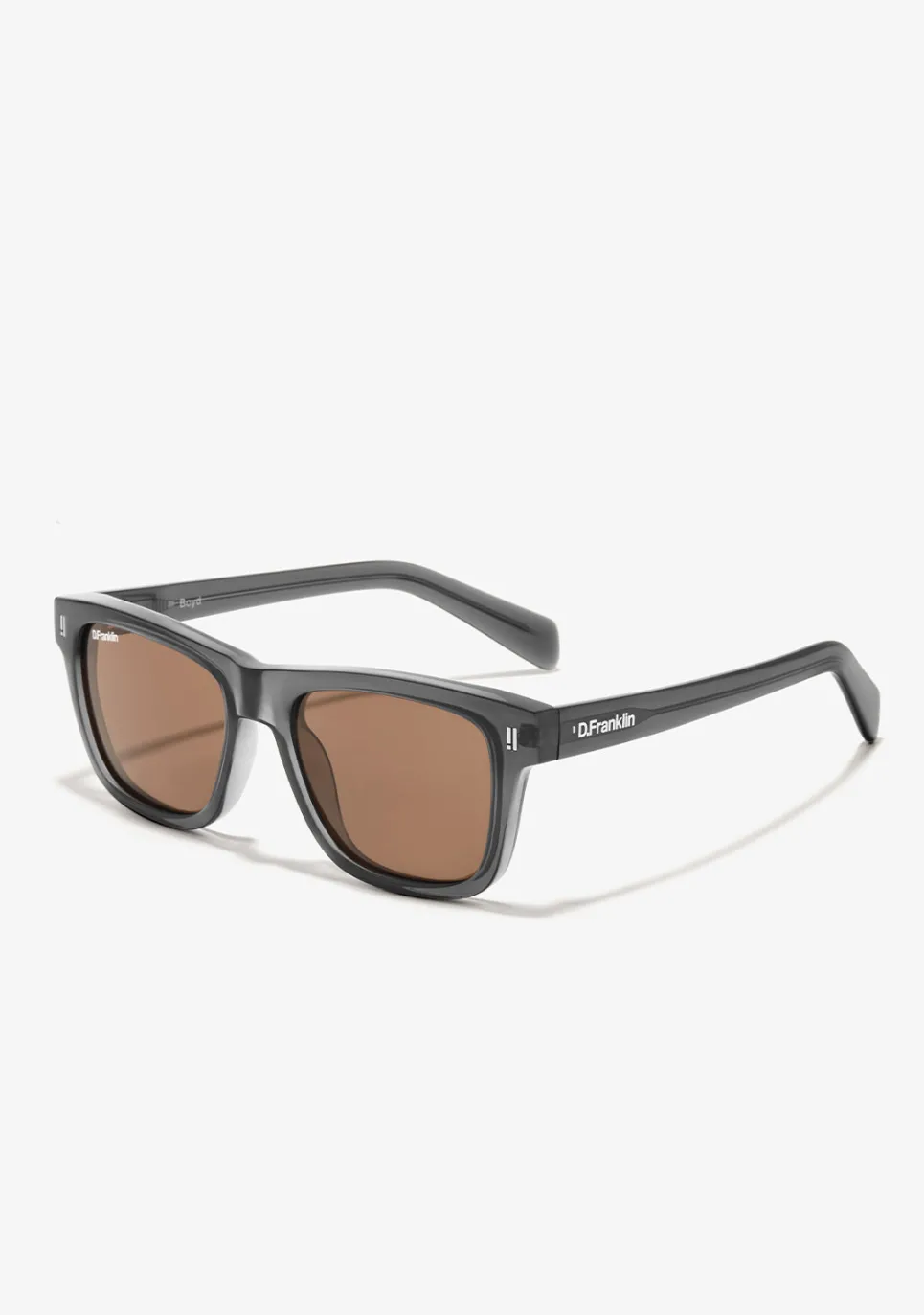 D.Franklin Boyd Dark Grey / Brown|Damen Polarisierte Sonnenbrillen|Eckige Sonnenbrillen