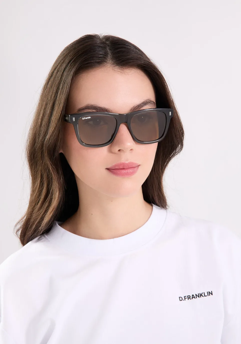 D.Franklin Boyd Dark Grey / Brown|Damen Polarisierte Sonnenbrillen|Eckige Sonnenbrillen