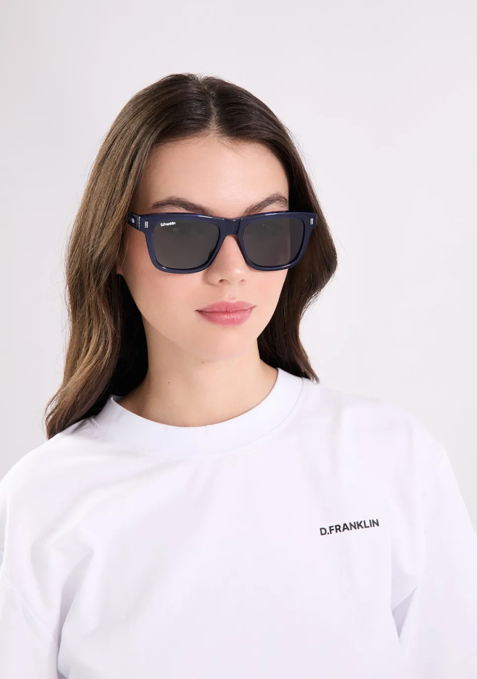 D.Franklin Boyd Navy / Smoke|Damen Eckige Sonnenbrillen|Polarisierte Sonnenbrillen
