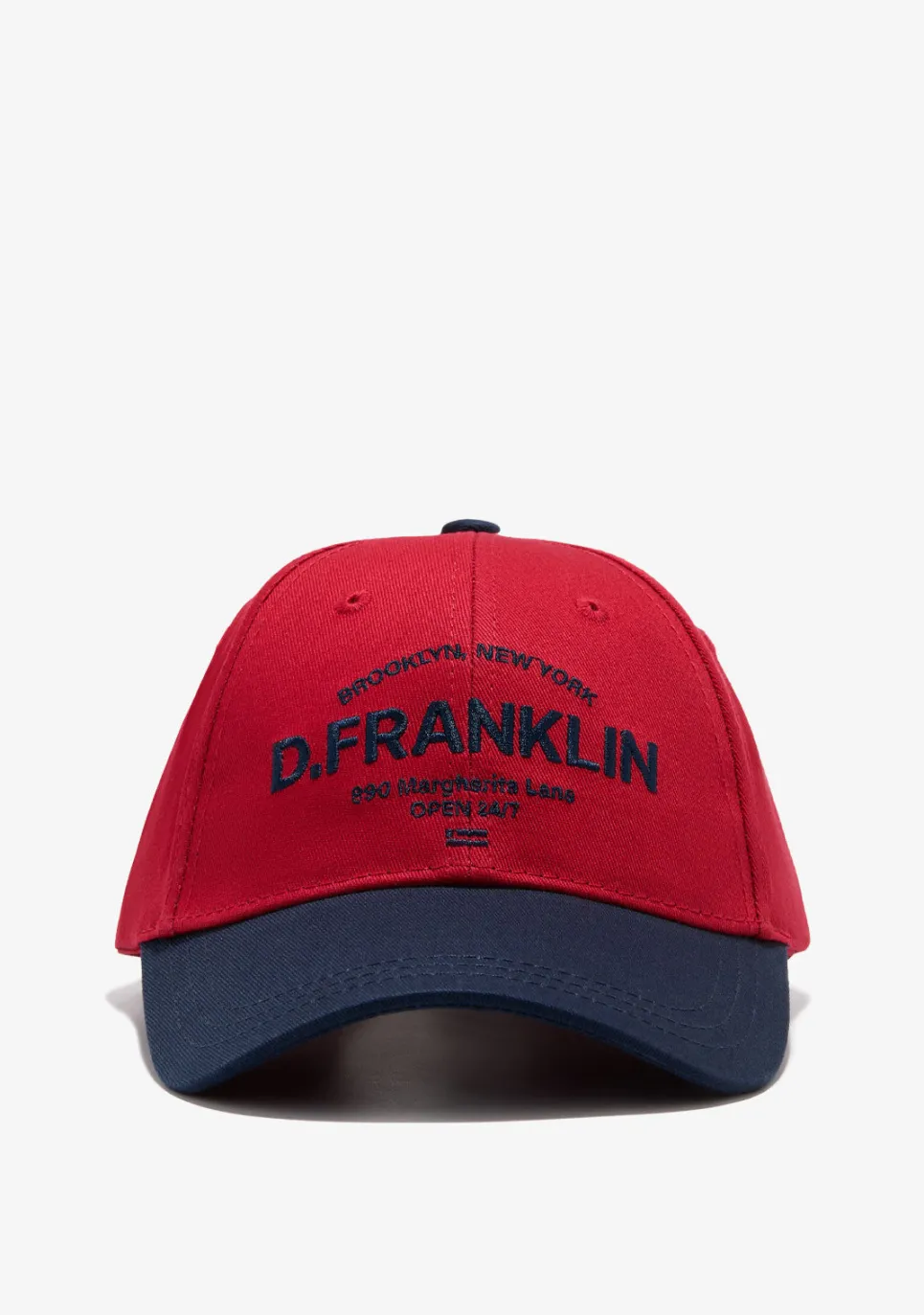 D.Franklin Brooklyn Basic Cap Red-Navy|Damen Kappen|Kappen