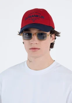 D.Franklin Brooklyn Basic Cap Red-Navy|Damen Kappen|Kappen