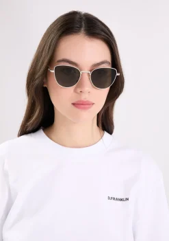 D.Franklin Cat-Eye Legacy Silver / Dark Brown|Damen Cat Eye Sonnenbrillen