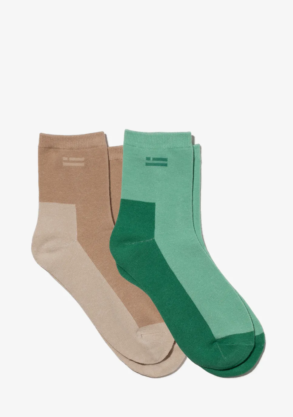 D.Franklin Color Block Socks 2 Pack Sand-Mint|Herren Socken