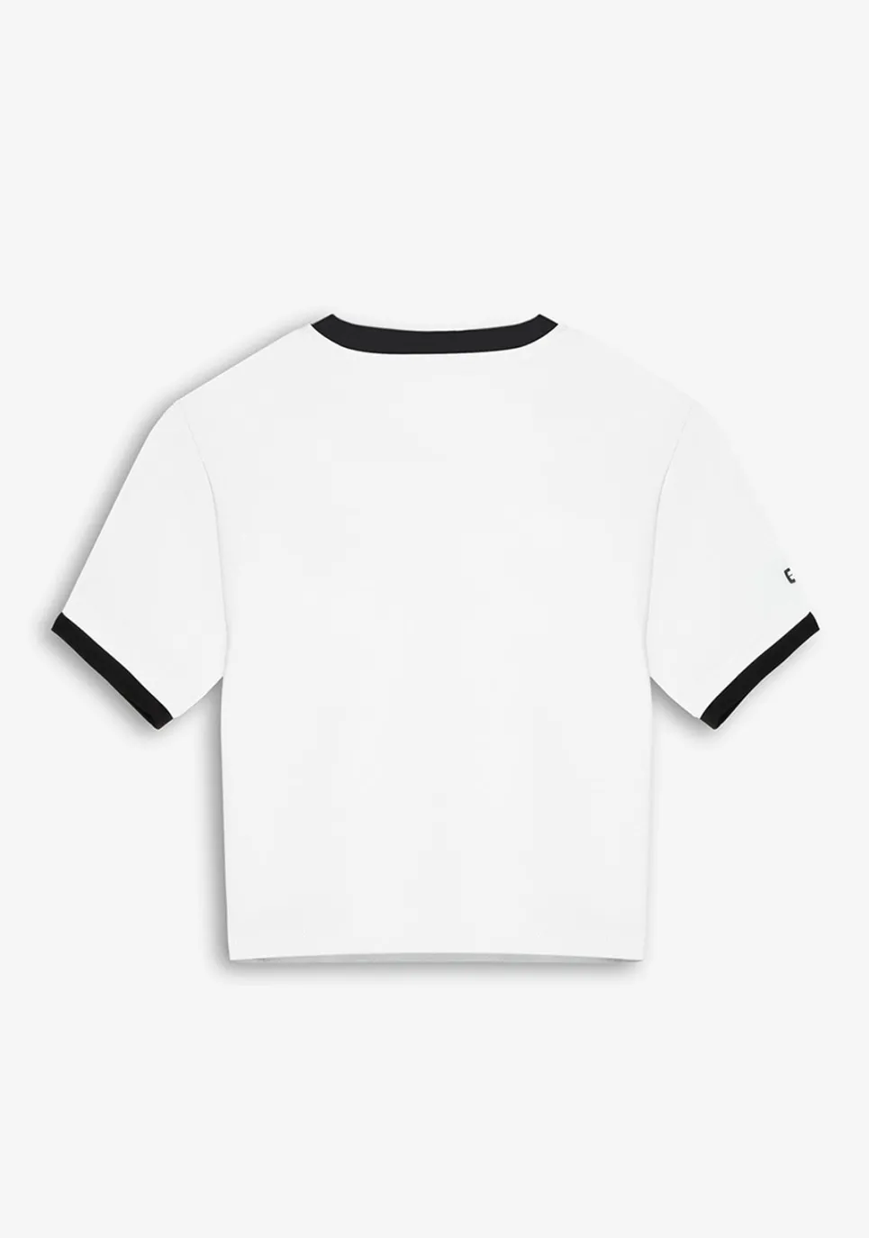 D.Franklin Contrast Ribbed Cropped T-Shirt White|Damen T-Shirts