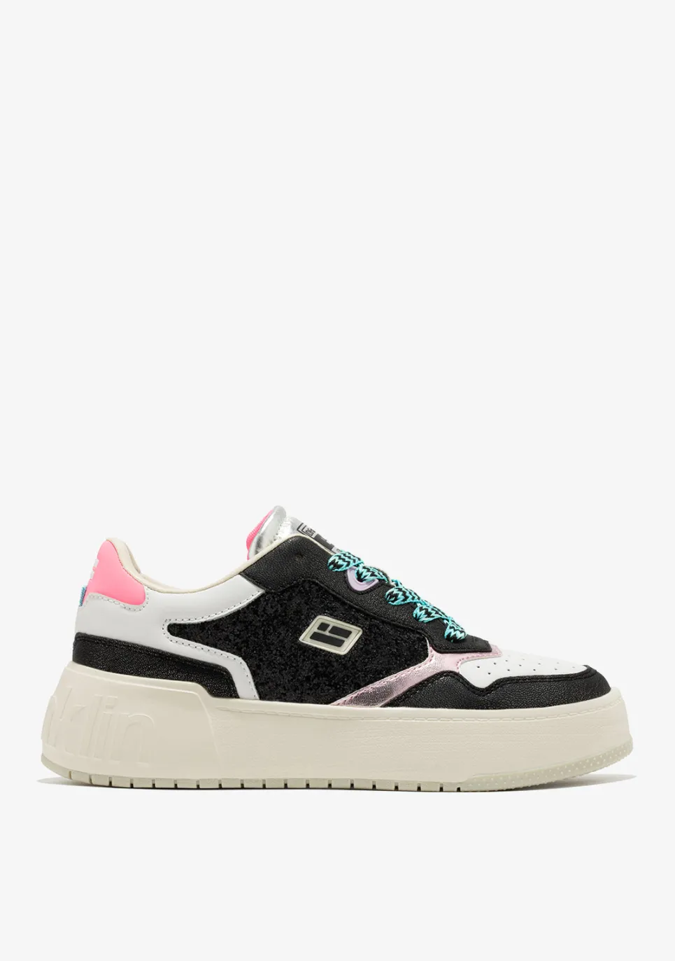 D.Franklin Court Basic Glitter Black|Damen Plattform-Sneakers|Sneakers
