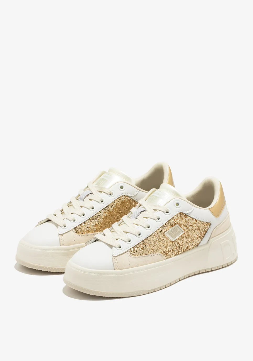 D.Franklin Court Basic Glitter Gold|Damen Plattform-Sneakers|Sneakers
