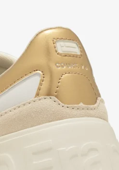 D.Franklin Court Basic Glitter Gold|Damen Plattform-Sneakers|Sneakers