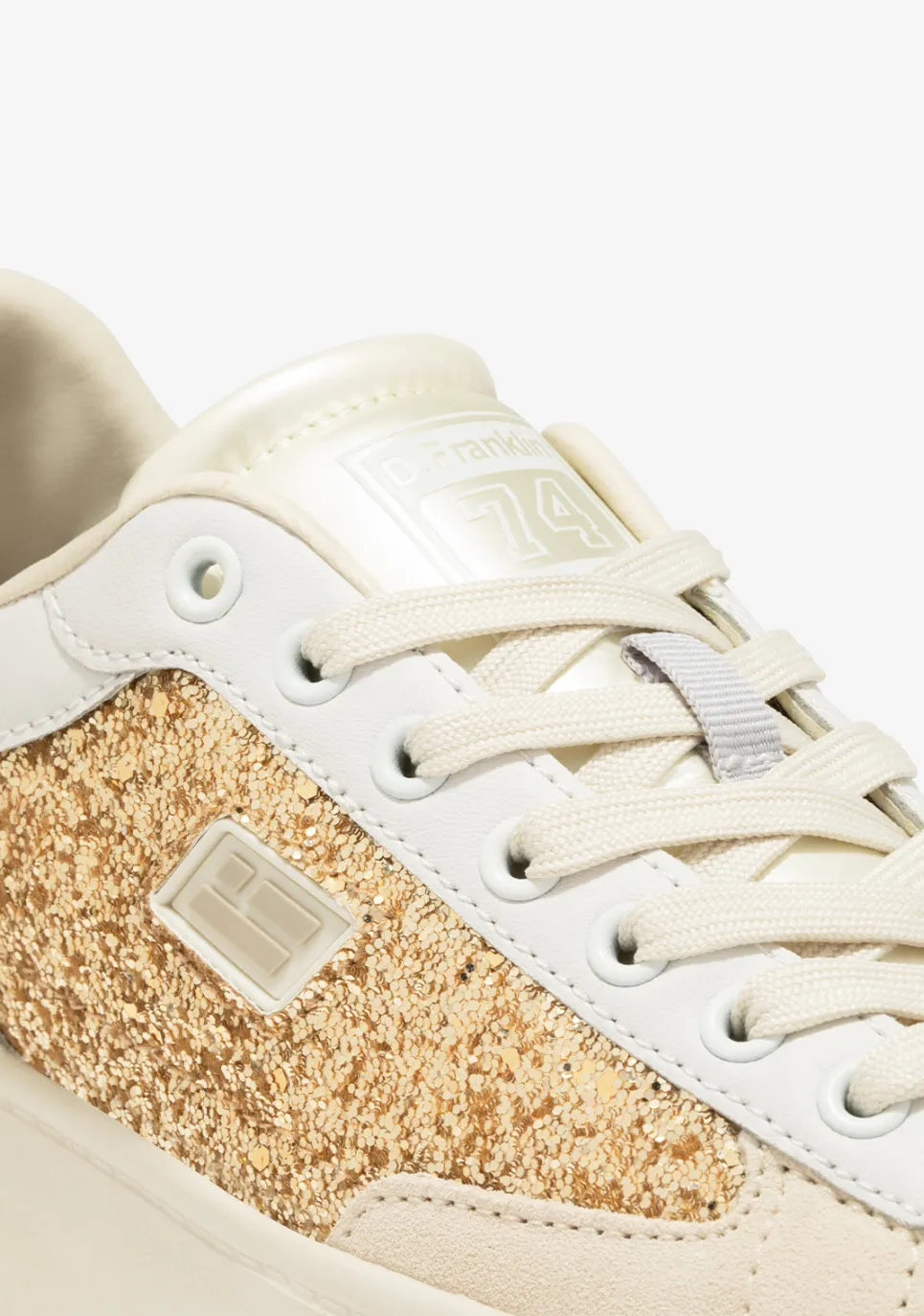 D.Franklin Court Basic Glitter Gold|Damen Plattform-Sneakers|Sneakers