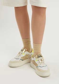 D.Franklin Court Basic Glitter Gold / Multi|Damen Plattform-Sneakers|Sneakers