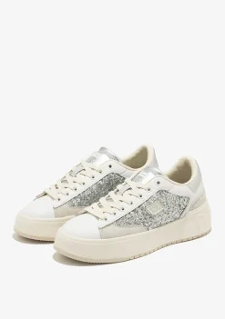 D.Franklin Court Basic Glitter Silver|Damen Plattform-Sneakers|Sneakers