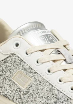 D.Franklin Court Basic Glitter Silver|Damen Plattform-Sneakers|Sneakers