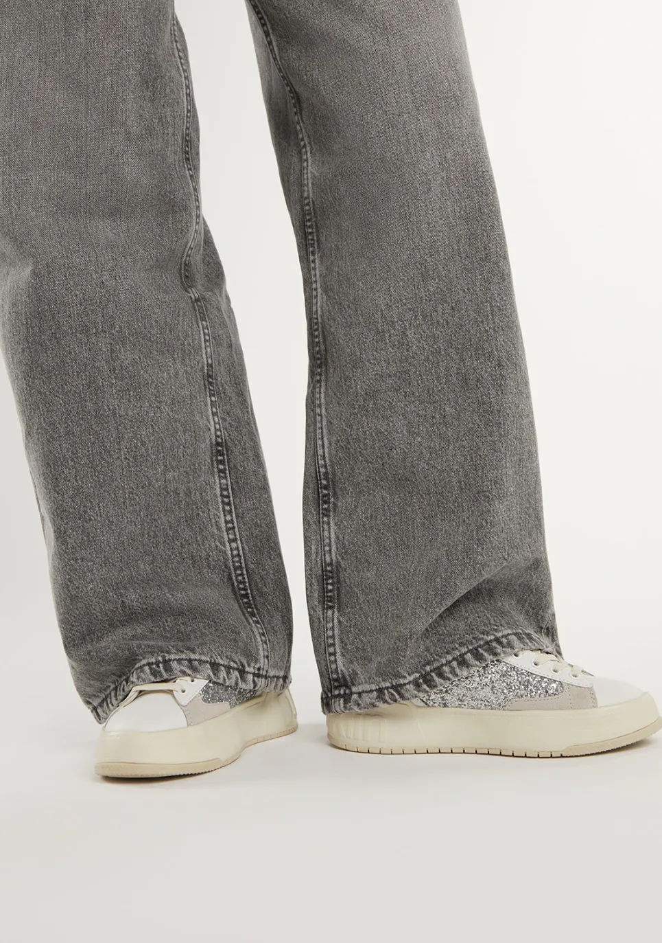 D.Franklin Court Basic Glitter Silver|Damen Plattform-Sneakers|Sneakers