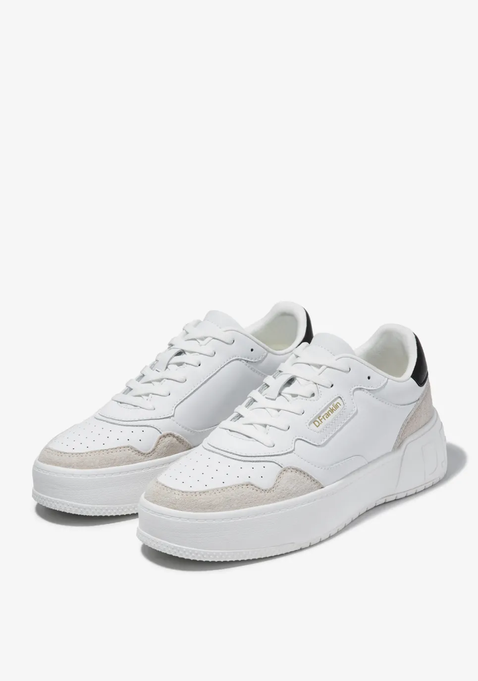 D.Franklin Court Basic Leather White / Black|Herren Sneakers