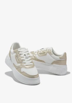 D.Franklin Court Basic Mesh Gold|Damen Plattform-Sneakers|Sneakers