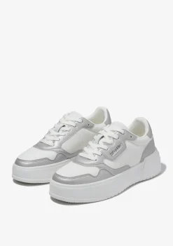 D.Franklin Court Basic Mesh Silver|Damen Plattform-Sneakers|Sneakers