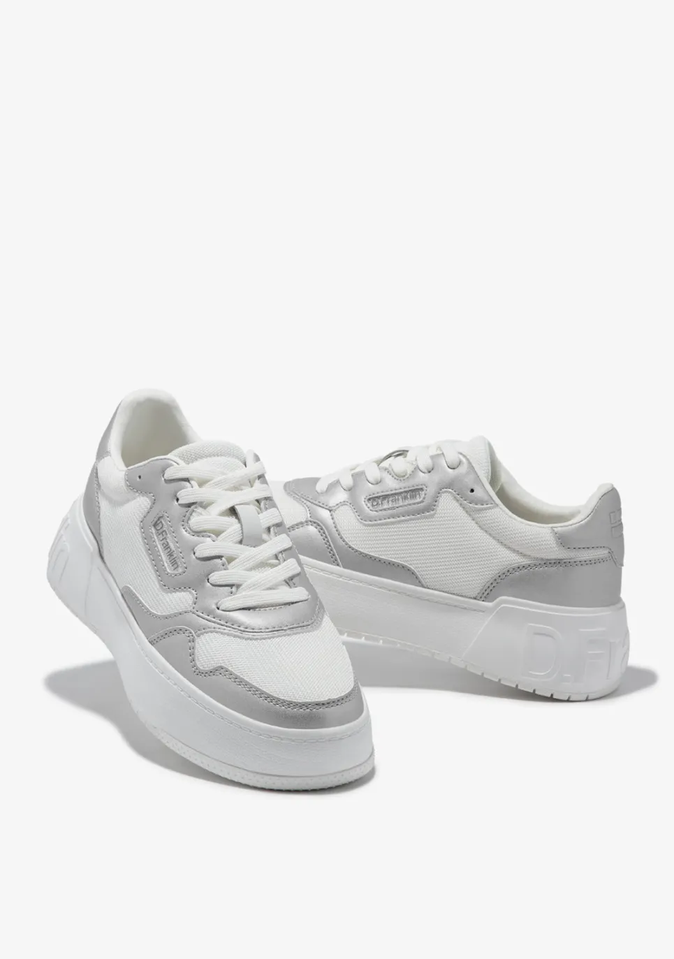 D.Franklin Court Basic Mesh Silver|Damen Plattform-Sneakers|Sneakers