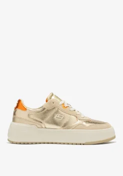 D.Franklin Court Basic Snake Gold|Damen Plattform-Sneakers|Sneakers