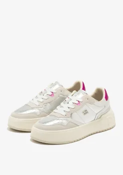 D.Franklin Court Basic Snake Silver|Damen Plattform-Sneakers|Sneakers