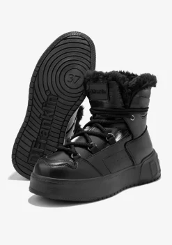 D.Franklin Court Bomb V2 Full Black|Damen Plattform-Stiefel|Stiefel